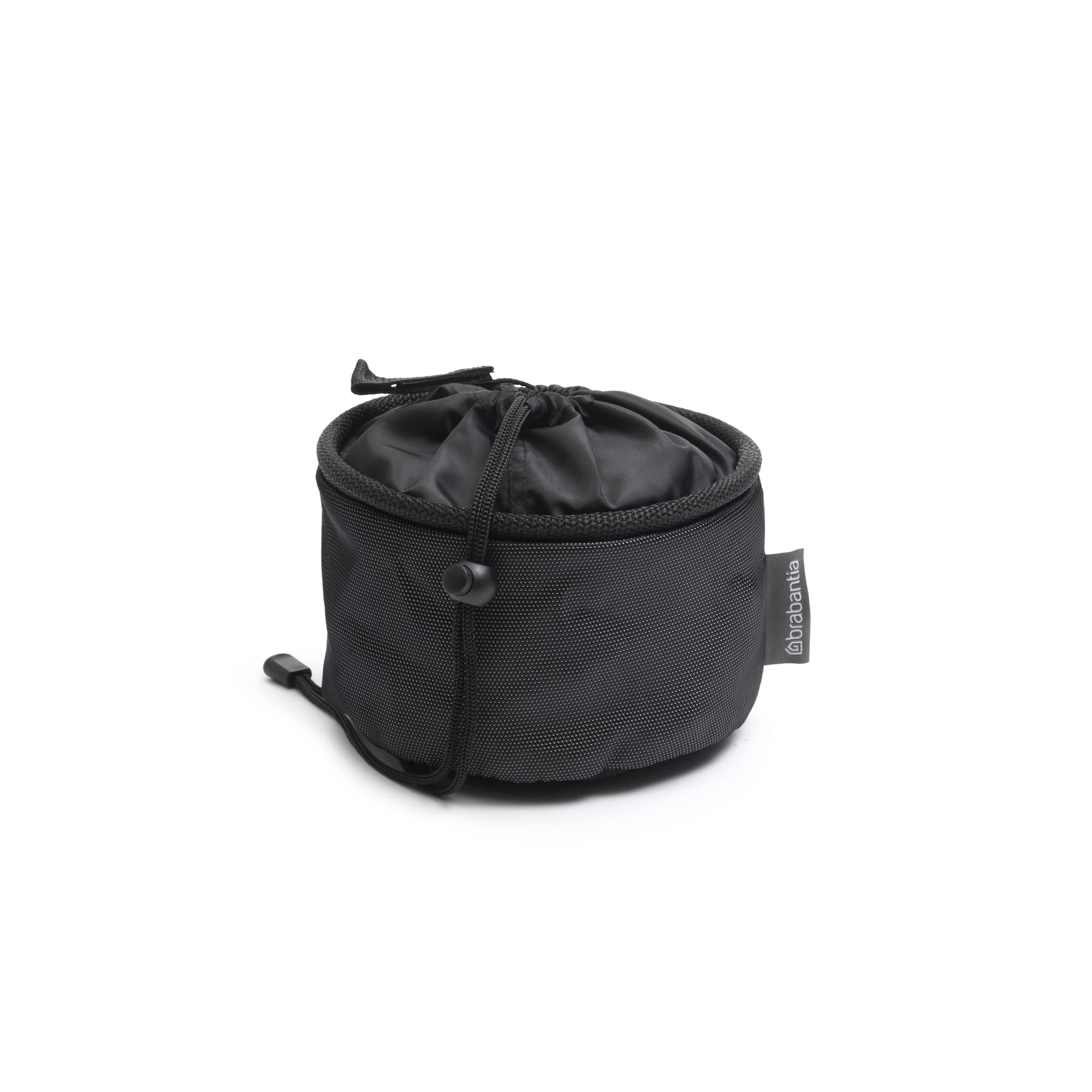 Brabantia Compact Clothespin Storage Bag With Hanging Loop & Closing Cord (Matt Black) Space Saving Organizer For Clothes Pins,